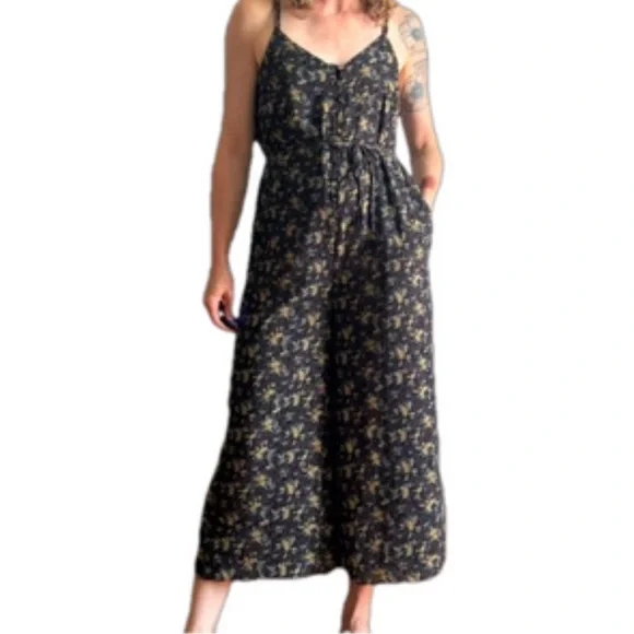 Frank + Oak Floral Sleeveless Jumpsuit - M - Picture 1 of 12